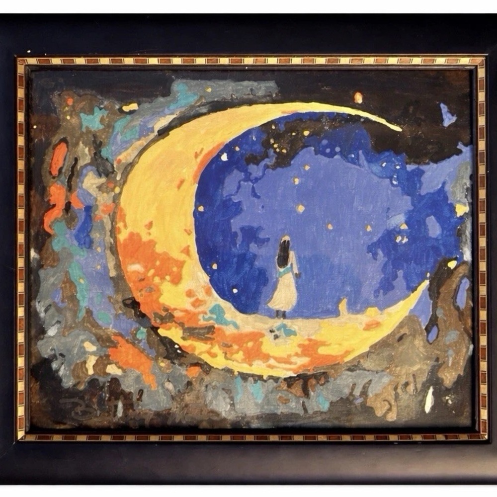 🌺🌺SOLD🌺🌺 Abstract Painting by Brittony Martin Moon Lady Stars